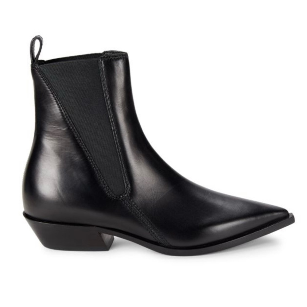 Burberry Grampaign Pointed Toe Leather Chelsea Ankle Pull On Bootie
